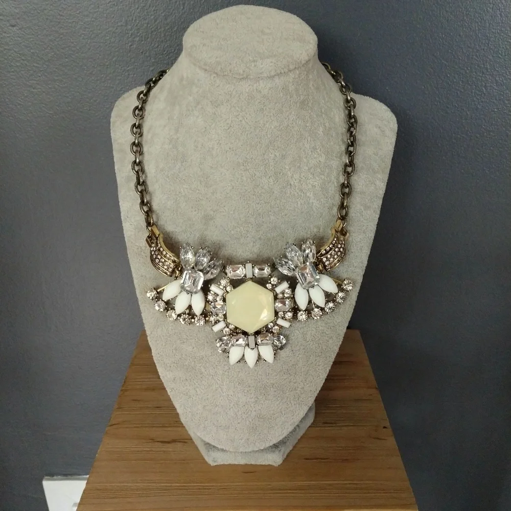Ornate bead and cz statement necklace